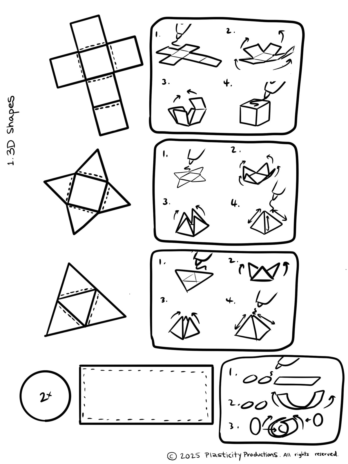 3D shapes stencil